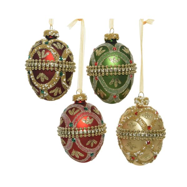 Christmas ornament WISH EGG 8cm glass, mix