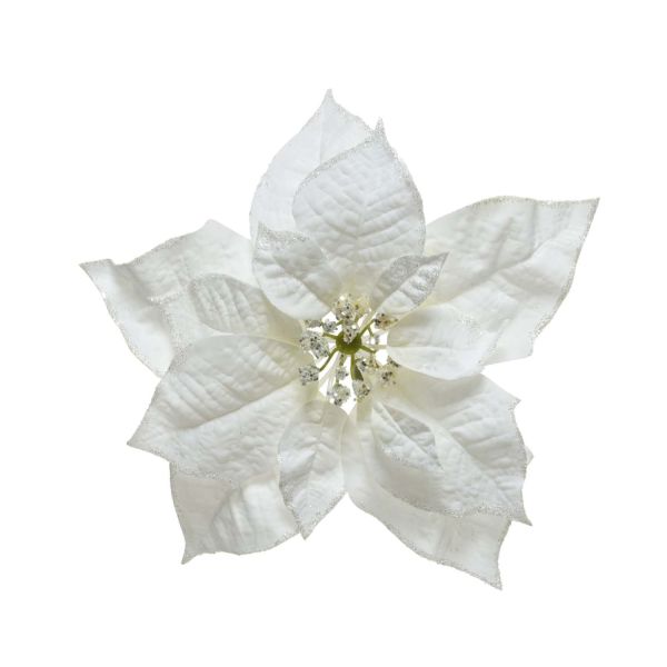 Christmas ornament WISH FLOWER 24cm, white