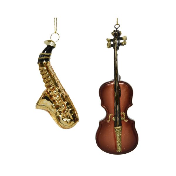 Ornament glass glitter 2ass, L3.00-W3.00-H12.00cm, brown