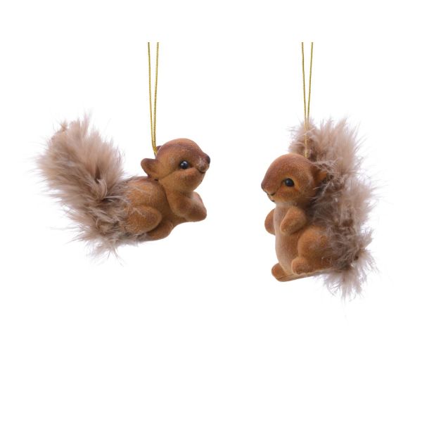 Christmas ornament WISH SQUIRREL 6cm, brown, mix