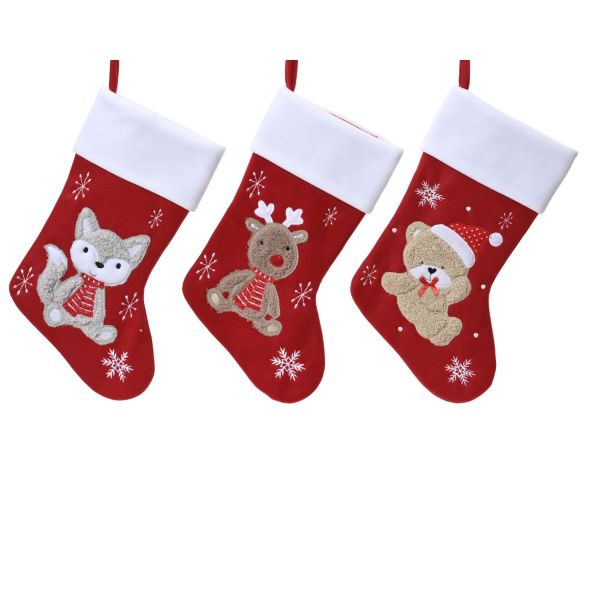 Christmas sock WISH GIFT H40cm, mix