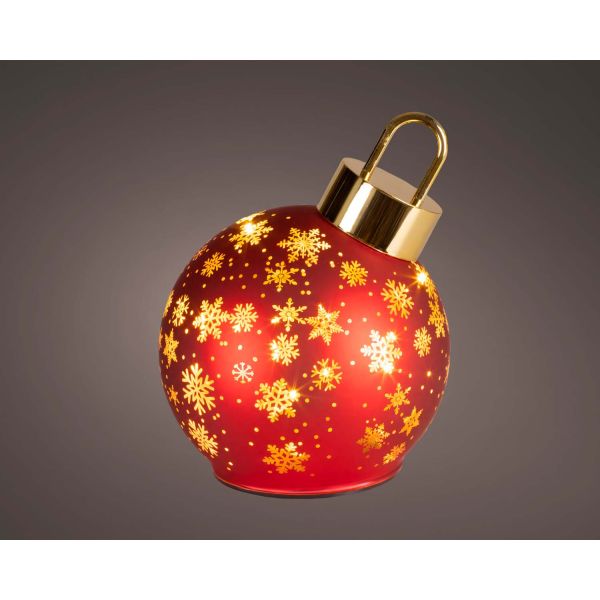 Decoration CHARM D14cm, LED rotating, red