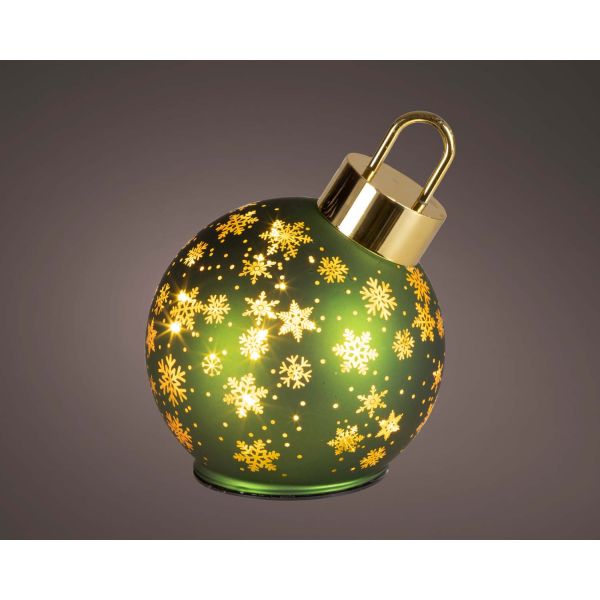 Decoration CHARM D14cm, LED rotating, green
