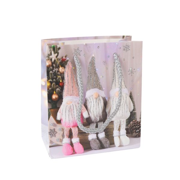 Подарочный пакет XMAS ELFY, 12х14х6см, микс