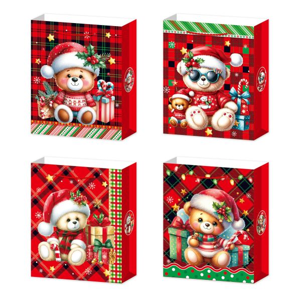 Kinkekott XMAS TEDDY M, 26x32x10cm, mix