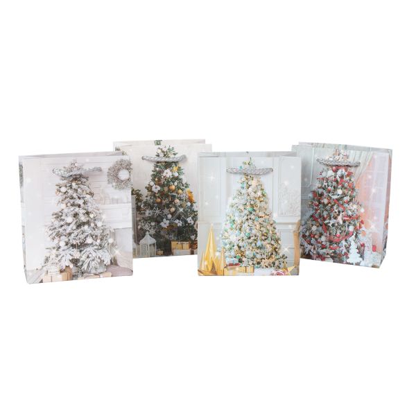 Kinkekott XMAS TREES, 12x14x6cm, mix