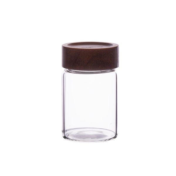 Klaaspurk RIVA D6,5xH11cm 260ml akaatsiapuidust kaanega