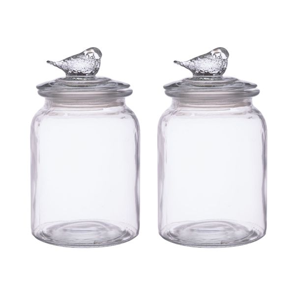 Glass jars BIRDY 2pcs D15xH25cm 980ml