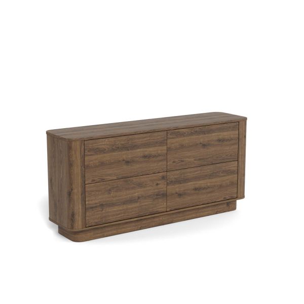 Chest of drawers ATMORE 160x40xH75cm, dark brown