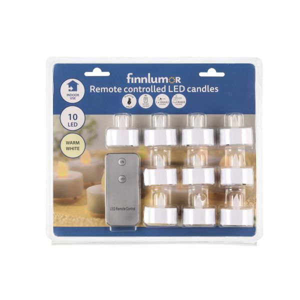 LED-teeküünlad FINNLUMOR 10tk, puldiga