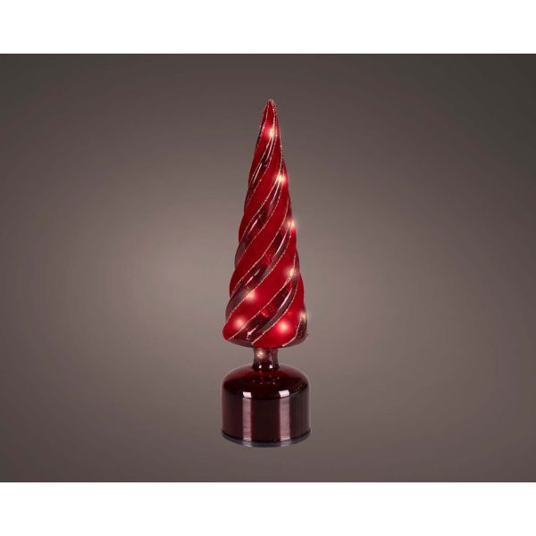 LED decoration CHARM TREE H33.5cm, rotating, red