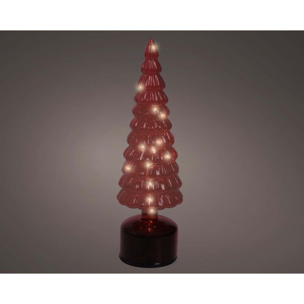 LED decoration CHARM TREE H34cm, rotating, red