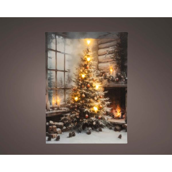 LED picture CHARM fireplace, warm white