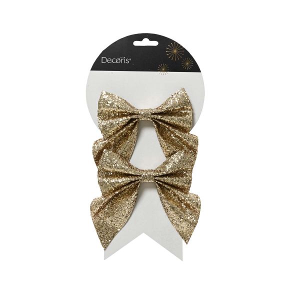 Bow CHARM with clip, golden