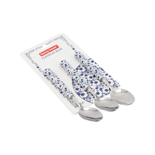Lusikad SHION 3tk 19,5cm, sinised lilled