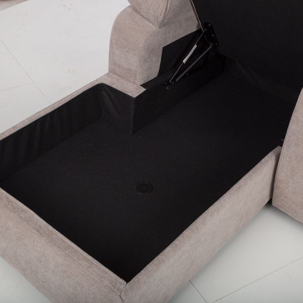 Nurgadiivan PROVENCE VN, elektriline/manuaalne recliner, helehall
