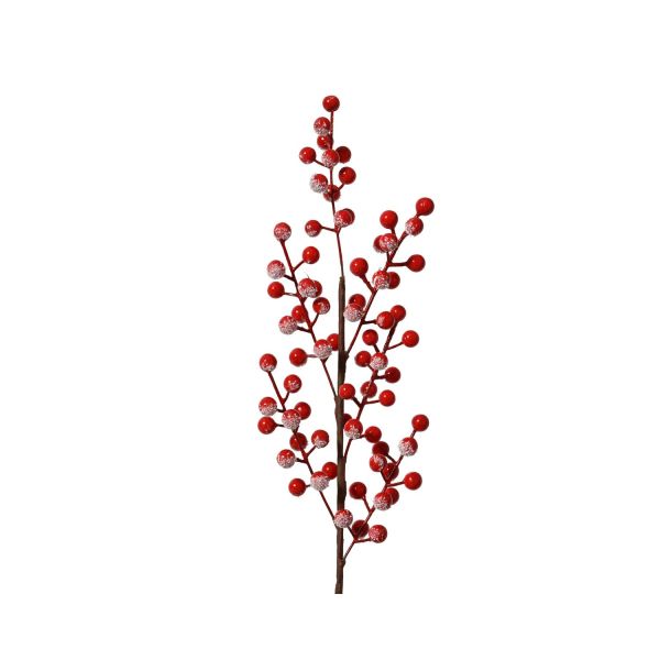 Branch CHARM BERRY H58cm, red