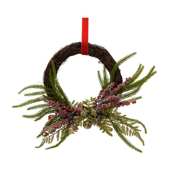 Wreath CHARM PINECONE H10cm, green