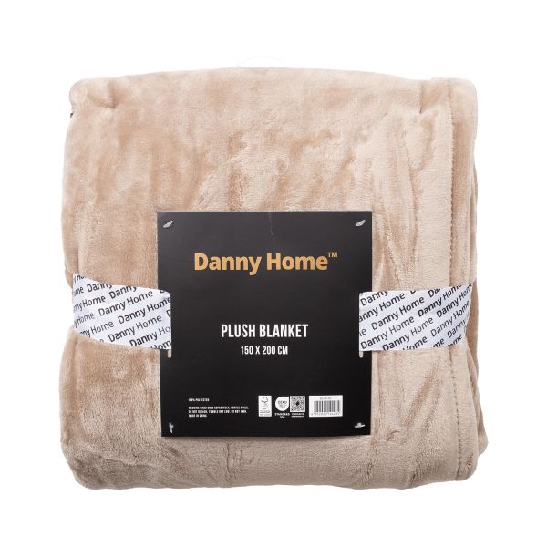 Blanket PLUSH 150x200cm, dark beige