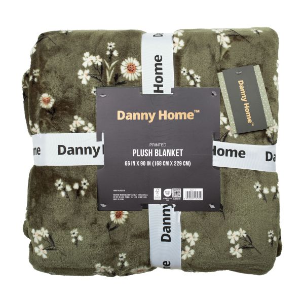 Blanket PLUSH MEADOW 150x230cm, olive green