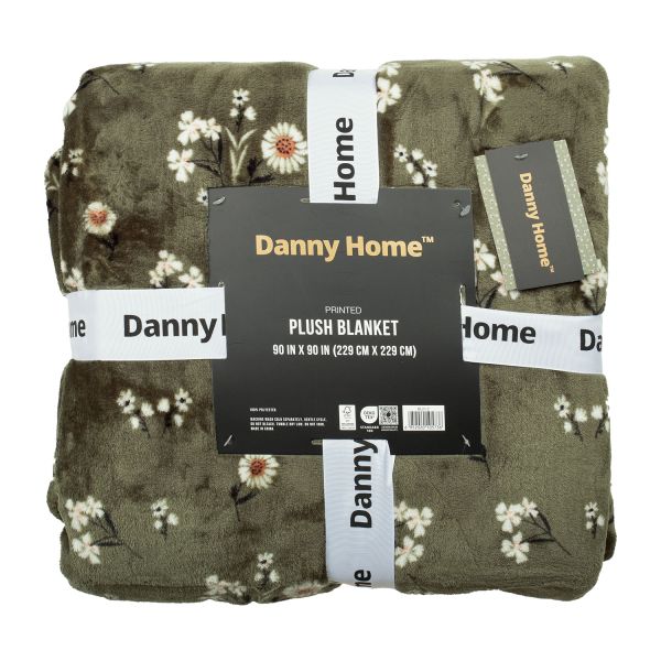 Blanket PLUSH MEADOW XL 230x230cm, olive green