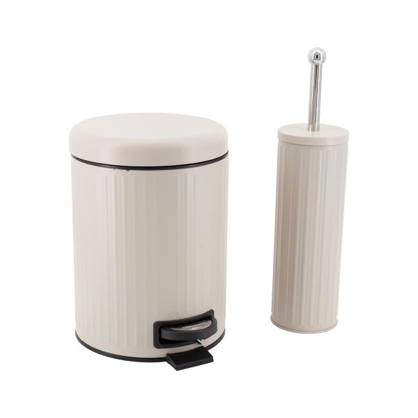 Prügikast 5L ja WC-hari TIDY komplekt, beež