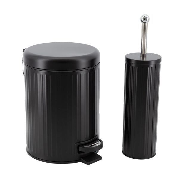 Prügikast 5L ja WC-hari TIDY komplekt, must