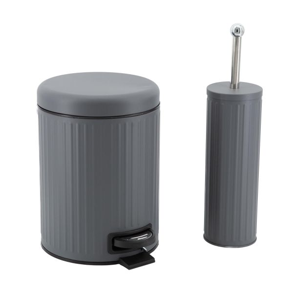 Prügikast 5L ja WC-hari TIDY komplekt, hall