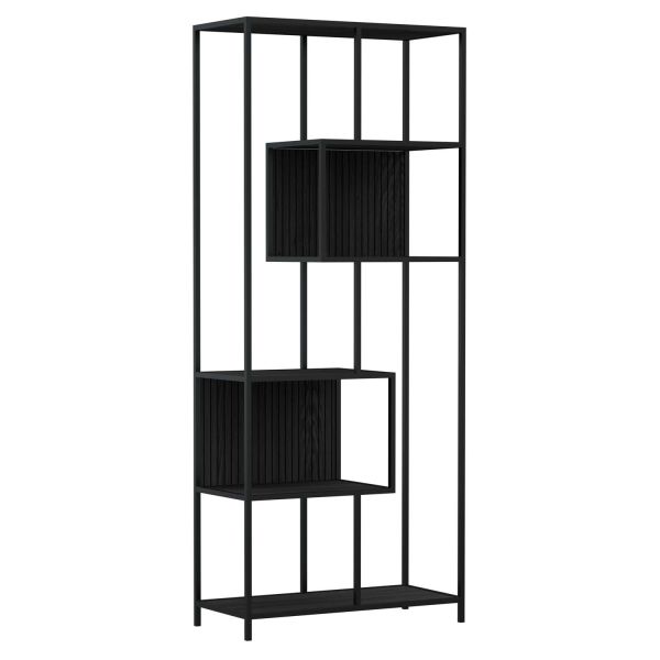 Riiul SEAFORD 77x35xH185cm, must, asümmeetriline