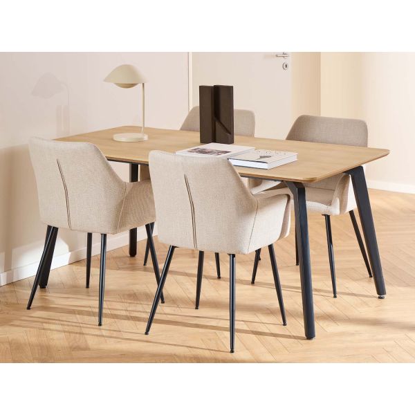 Söögilauakomplekt CADIZ 160x90xH75cm, helebeež