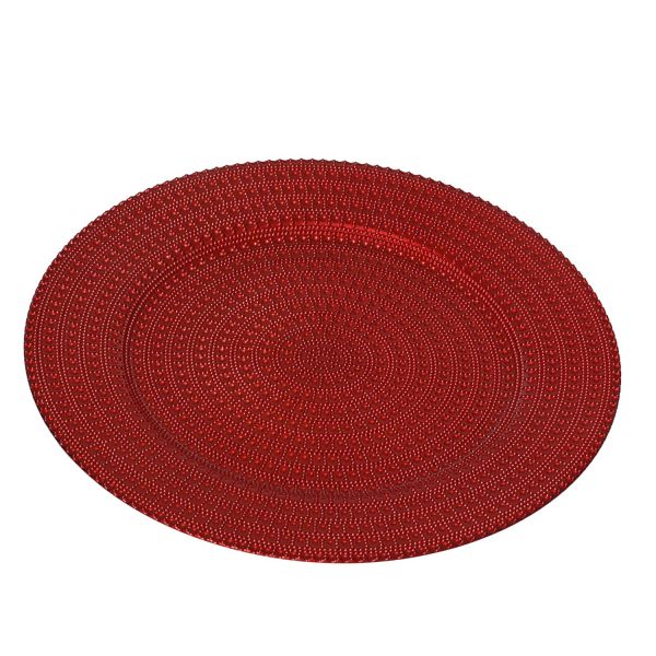 Plate CHARM D33cm, red