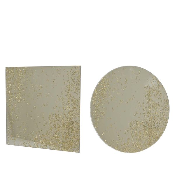 Plate CHARM GLASS golden