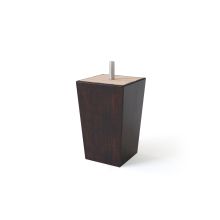 Wooden leg conical H12cm, 4pcs, mahogany brown