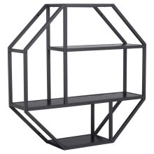 Wall shelf SEAFORD 77x22xH77cm, black