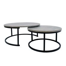Coffee tables 2pcs BRITU D60xH32cm, D80xH35cm, grey