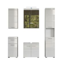 Vannitoamööbli komplekt AMANDA valge kõrgläige/valge, LED