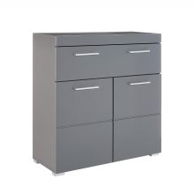 Bathroom cabinet AMANDA 73x31xH79cm, grey gloss/grey