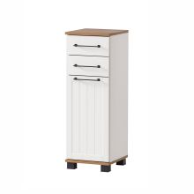 Bathroom cabinet JELDA 30x33xH88cm, oak/matte white