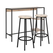 Bar set HEDVIG table and 2 bar stools, ash/black