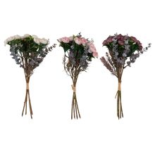Artificial flower FLOWERLY H26cm 4pcs roses in bouquet, mix