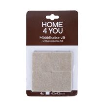 Furniture protective felt pads 43x43mm, 4pcs, beige