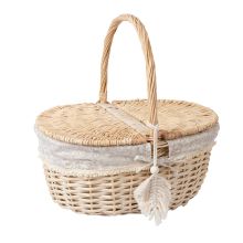 Picnic basket WILLI TASSEL 40x32xH17/40cm