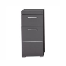 Bathroom cabinet AMANDA 37x31xH79cm, grey gloss/grey