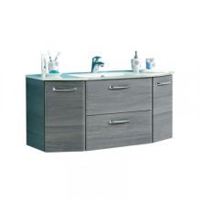 Washbasin cabinet with glass washbasin 328, 112x48xH53,5cm, grey