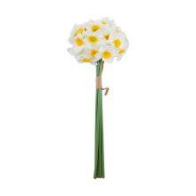 Artificial flower FLOWERLY H40cm 6pcs daffodils in a bouquet, white