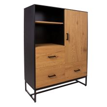 Sideboard AMSTERDAM 100x40xH140cm, oak/black
