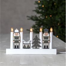 Candlestick JULIA 5-x, white/nutcrackers