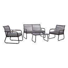Garden furniture set MACOS table, sofa and 2 chairs, grey/black