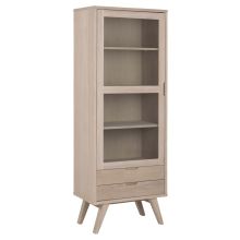 Glass cabinet A-LINE 72x42xH190cm, light oak