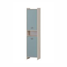 Bathroom cabinet LINDHOLM 40x33xH176cm, sand oak/blue